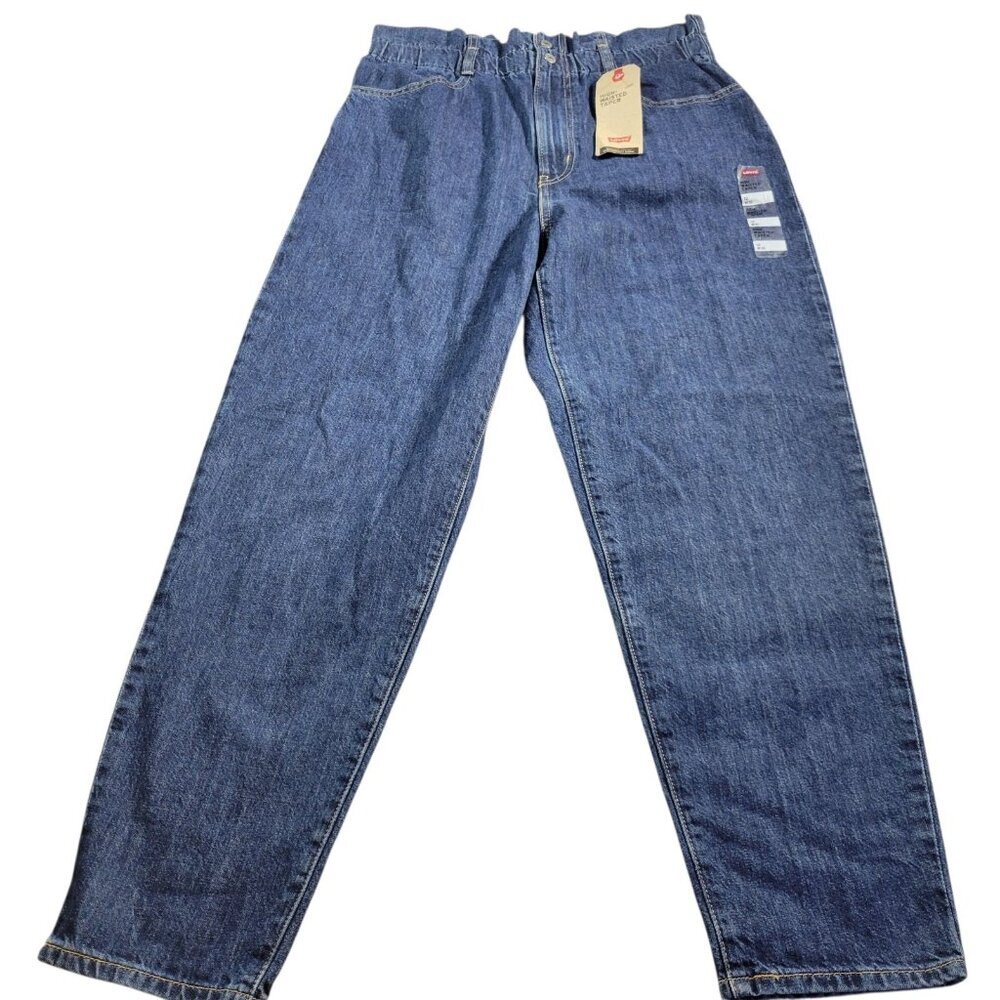 LEVIS Jeans Womens 31 High Waisted Tapered Dark Wash Blue 5-Pocket Mom Tags